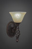 Elegant?? Wall Sconce Shown In Dark Granite Finish With 7" Amber Marble Glass (161-DG-503)