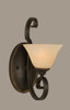Elegant?? Wall Sconce Shown In Dark Granite Finish With 7" Amber Marble Glass (160-DG-503)