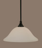 Stem Mini Pendant With Hang Straight Swivel Shown In Matte Black Finish With 12" White Linen Glass (23-MB-614)