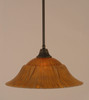 Stem Pendant With Hang Straight Swivel Shown In Dark Granite Finish With 20" Tiger Glass (26-DG-53819)