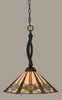 Bow Pendant Shown In Matte Black Finish With 16" Hampton Art Glass (271-MB-961)