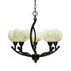 Bow 5 Light Chandelier Shown In Black Copper Finish With 6" Mystic Seashell Glass (275-BC-405)