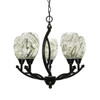 Bow 5 Light Chandelier Shown In Black Copper Finish With 5" Natural Fusion Glass (275-BC-5054)
