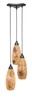 Europa 3 Light Cluster Pendalier Shown In Matte Black Finish With 5.5" Gold Fusion Glass (28-MB-417)