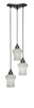 Europa 3 Light Cluster Pendalier Shown In Matte Black Finish With 5.5" Zilo Gray Linen Glass (28-MB-682)