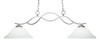 Revo 2 Light Island Light Shown In Aged Silver Finish With 12" White Linen Glass (342-AS-614)