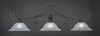 Curl 3 Light Bar Shown In Dark Granite Finish With 16" White Marble Glass (353-DG-53615)