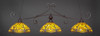 Curl 3 Light Bar Shown In Dark Granite Finish With 16" Amber Dragonfly Art Glass (353-DG-946)