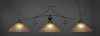 Curl 3 Light Bar Shown In Matte Black Finish With 16" Amber Crystal Glass (353-MB-710)