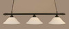 Round 3 Light Bar Shown In Dark Granite Finish With 16" White Linen Glass (383-DG-612)