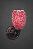 Wall Sconce Shown In Black Copper Finish With 5" Red Fusion Glass (40-BC-5056)