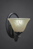 Zilo Wall Sconce Shown In Matte Black Finish With 7" Amber Marble Glass (551-MB-503)
