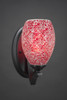 Zilo Wall Sconce Shown In Matte Black Finish With 5" Red Fusion Glass (551-MB-5056)