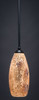 Zilo 1 Light Mini Pendant Shown In Matte Black Finish With 5.5" Gold Fusion Glass (560-MB-417)