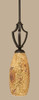 Zilo 1 Light Mini Pendant Shown In Dark Granite Finish With 5.5" Gold Fusion Glass (561-DG-417)
