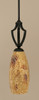 Zilo 1 Light Mini Pendant Shown In Matte Black Finish With 5.5" Gold Fusion Glass (561-MB-417)