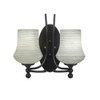 Capri 2 Light Wall Sconce Shown In Dark Granite Finish With 5.5" Zilo Gray Linen Glass (590-DG-682)