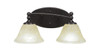 Capri 2 Light Bath Bar Shown In Dark Granite Finish With 7" Amber Marble Glass (592-DG-503)