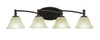 Capri 4 Light Bath Bar Shown In Dark Granite Finish With 7" Amber Marble Glass (594-DG-503)
