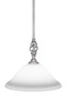 Elegant?? Mini Pendant With Hang Straight Swivel Shown In Aged Silver Finish With 12" White Linen Glass (80-AS-614)