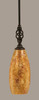 Eleganté Mini Pendant With Hang Straight Swivel Shown In Dark Granite Finish With 5.5" Gold Fusion Glass (80-DG-417)