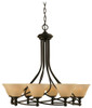 Capri 8 Light Chandelier Shown In Dark Granite Finish With 7" Amber Marble Glass (908-DG-503)