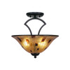 Zilo Semi Flush With 2 Bulbs Shown In Matte Black Finish With 12" Penshell Resin (563-MB-707)