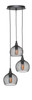 Plexus 3 Light Cluster Pendalier Shown In Matte Black Finish With Smoke Antique Bulbs (1818-MB-1802-ST14)