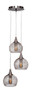 Plexus 3 Light Cluster Pendalier Shown In Brushed Nickel Finish With Smoke Antique Bulbs (1816-BN-1802-ST14)