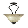 Zilo Semi Flush With 3 Bulbs Shown In Dark Granite Finish With 16" Italian Marble Glass (565-DG-53618)