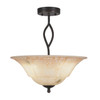 Revo Semi-Flush With 3 Bulbs Shown In Dark Granite Finish With 16" Italian Marble Glass (242-DG-53618)