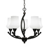 Bow 5 Light Chandelier Shown In Black Copper Finish With 5.5" Zilo White Linen Glass (275-BC-681)