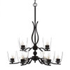 Revo 9 Light Chandelier Shown In Dark Granite Finish With 4.5" Clear Bubble Glass (249-DG-461)