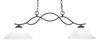 Revo 2 Light Island Light Shown In Dark Granite Finish With 12" White Linen Glass (342-DG-614)