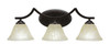 Zilo 3 Light Bath Bar Shown In Dark Granite Finish With 7" Amber Marble Glass (553-DG-503)