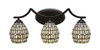 Zilo 3 Light Bath Bar Shown In Dark Granite Finish With 5" Rosetta Art Glass (553-DG-9881)