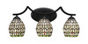Zilo 3 Light Bath Bar Shown In Matte Black Finish With 5" Rosetta Art Glass (553-MB-9881)