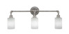 Vintage 3 Light Bath Bar Shown In Aged Silver Finish With 4" White Muslin Glass (183-AS-310)