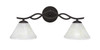 Revo 2 Light Bath Bar Shown In Dark Granite Finish With 7" Gold Ice Glass (142-DG-7145)
