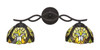 Revo 2 Light Bath Bar Shown In Dark Granite Finish With 7" Ivory Cypress Art Glass (142-DG-9945)