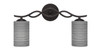 Revo 2 Light Bath Bar Shown In Dark Granite Finish With 4" Gray Matrix Glass (142-DG-4062)