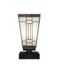 Luna Accent Table Lamp Shown In Matte Black Finish With 5" Square Santa Fe Art Glass (52-MB-9544)