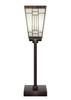 Luna Accent Table Lamp Shown In Dark Granite Finish With 5" Square Santa Fe Art Glass (54-DG-9544)