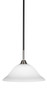 Paramount 1 Light Pendant In Matte Black And Brushed Nickel Finish With 12" White Linen Glass (3401-MBBN-614)
