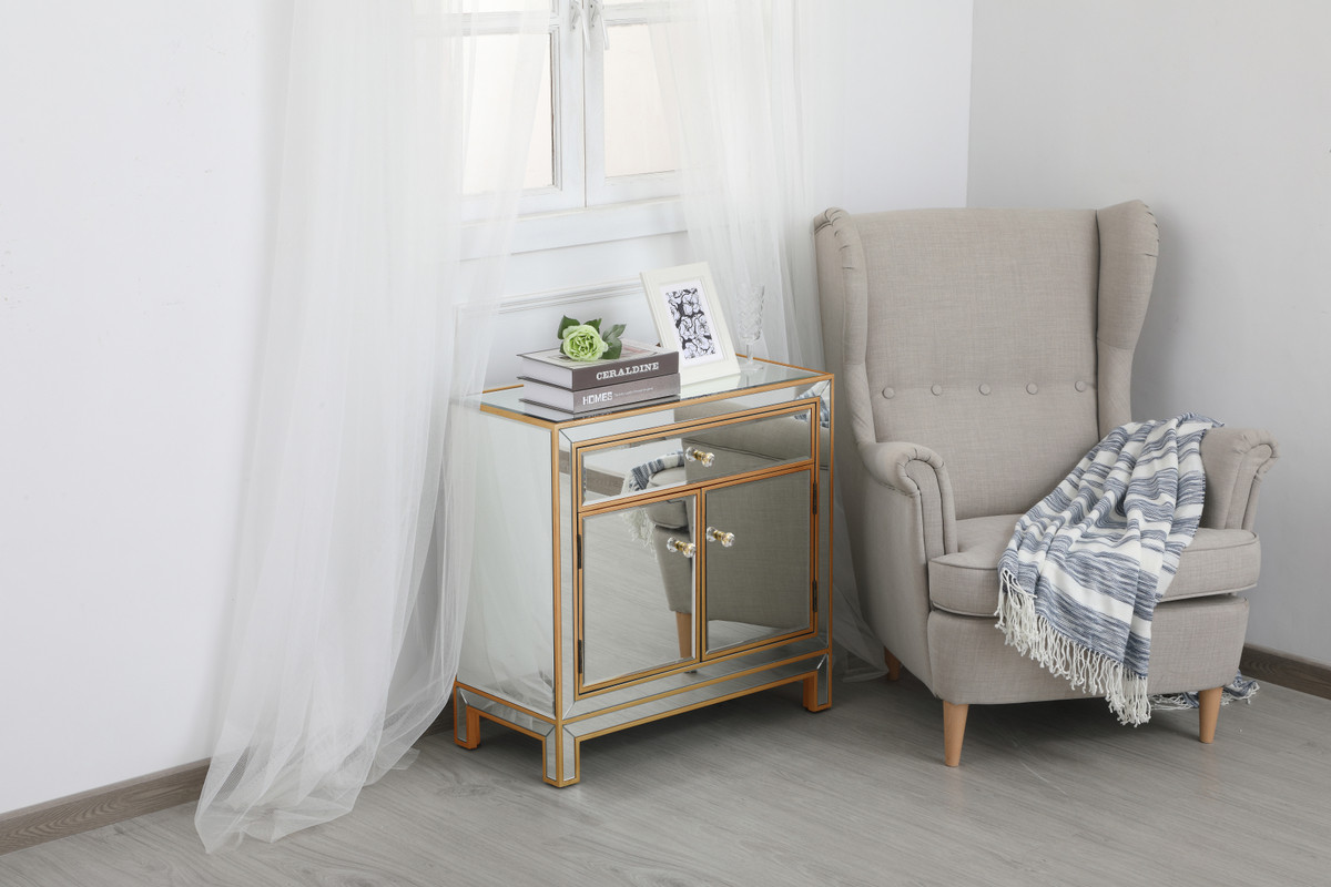 Elegant Furniture and Lighting Mirrored Cabinet - Thumbnail 4