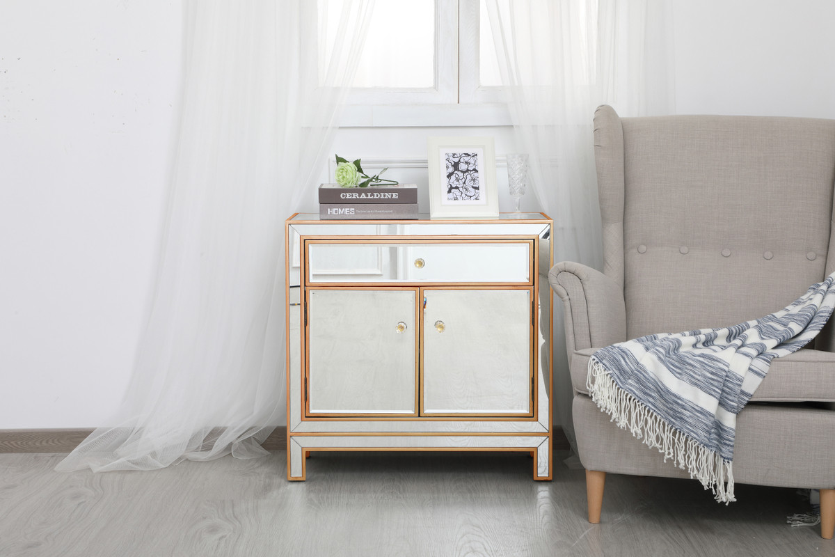 Elegant Furniture and Lighting Mirrored Cabinet - Thumbnail 3