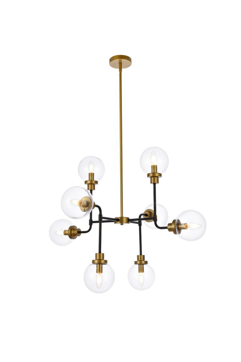 Elegant Furniture and Lighting Hanson 8 Lights Pendant In Black