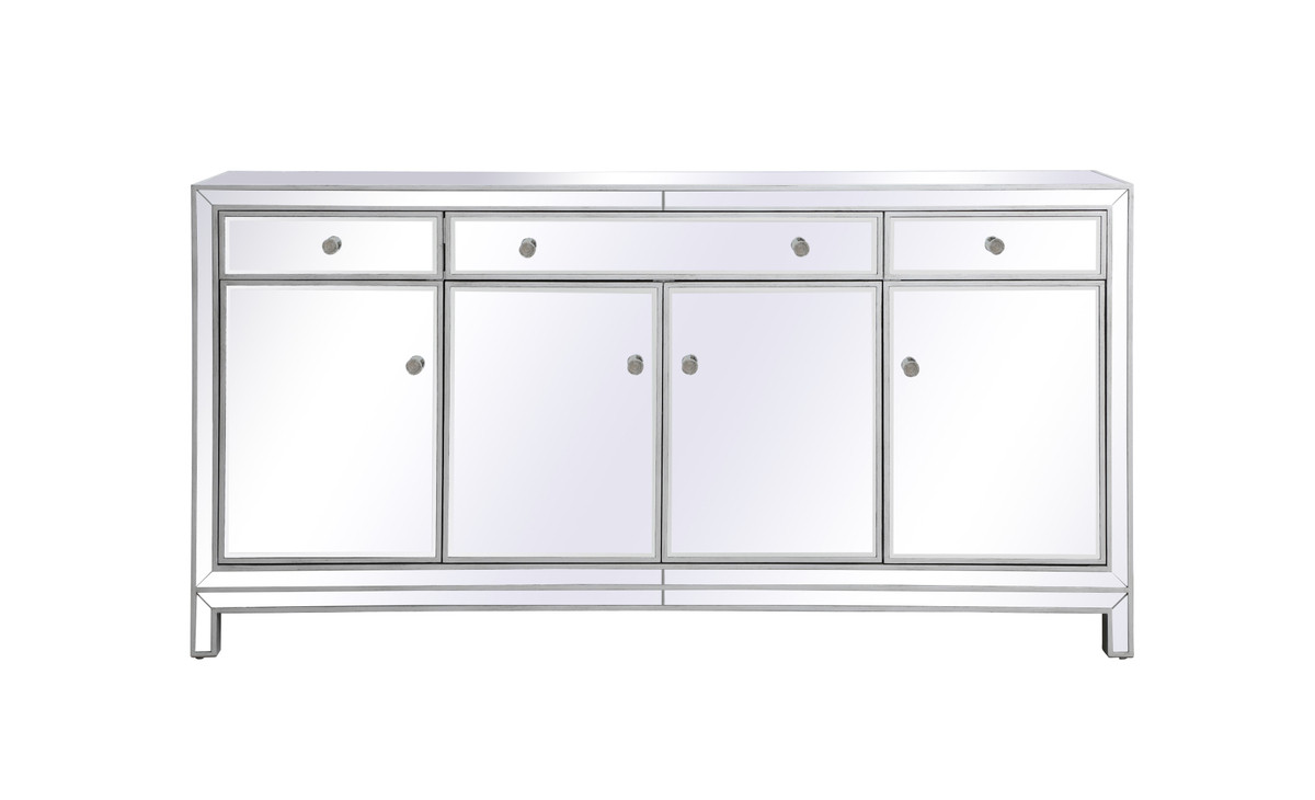 Elegant Furniture and Lighting Reflexion Mirrored Credenza