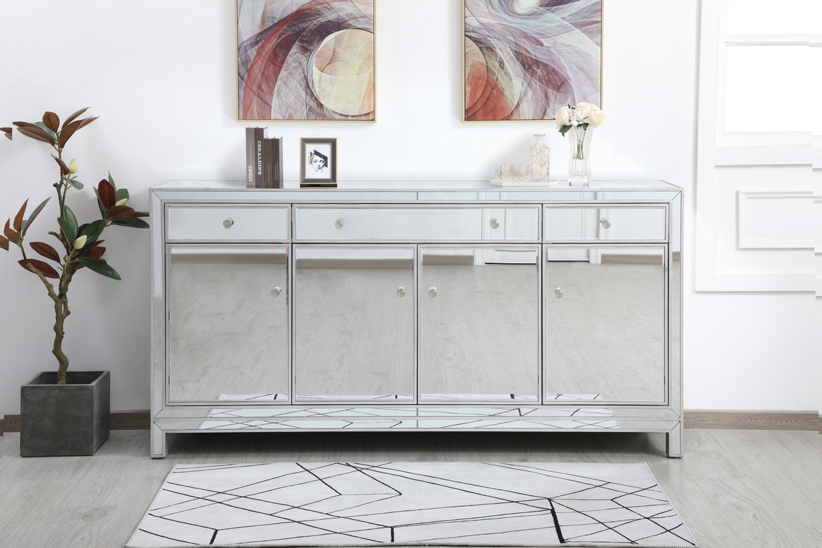 Elegant Furniture and Lighting Reflexion Mirrored Credenza - Thumbnail 3