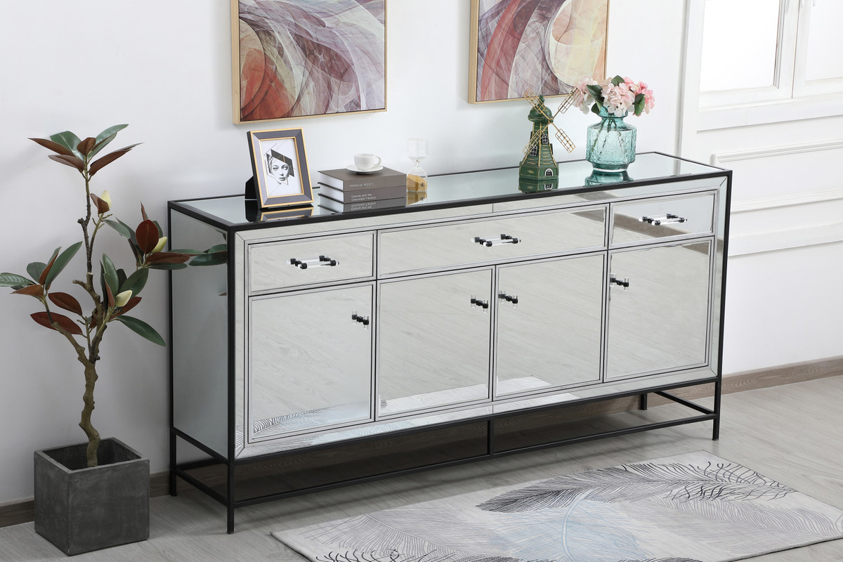 Elegant Furniture and Lighting James Mirrored Credenza - Thumbnail 4